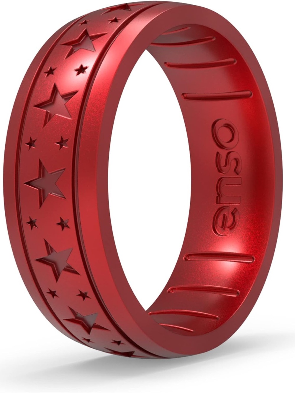 Enso Rings Patriotic Stars Silicone Ring | Size 6 | Red | USA Fourth of July